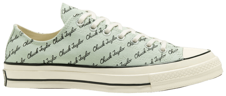 Converse Chuck 70 Low Scripted Signature Print   Green Oxide