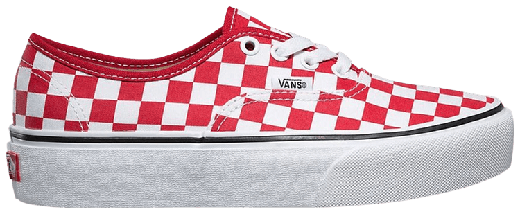 Vans Authentic Platform 20 Checkerboard   Racing Red