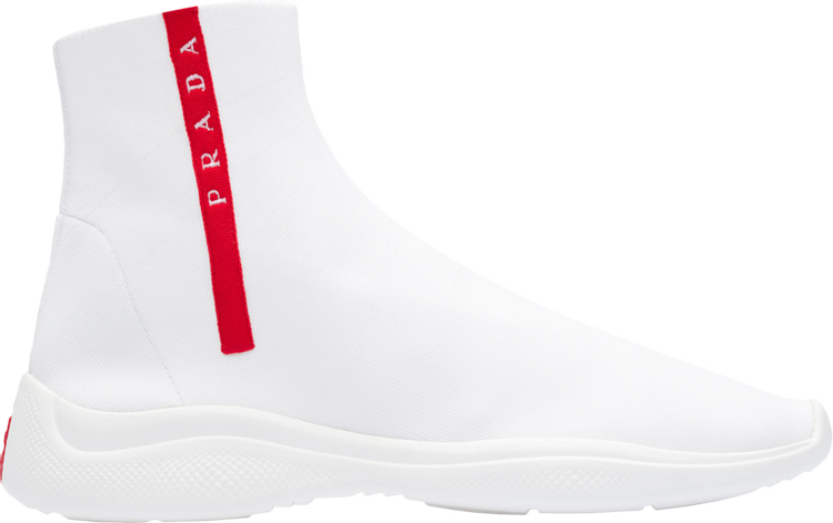 Prada Logo Sock Knit High 'White'