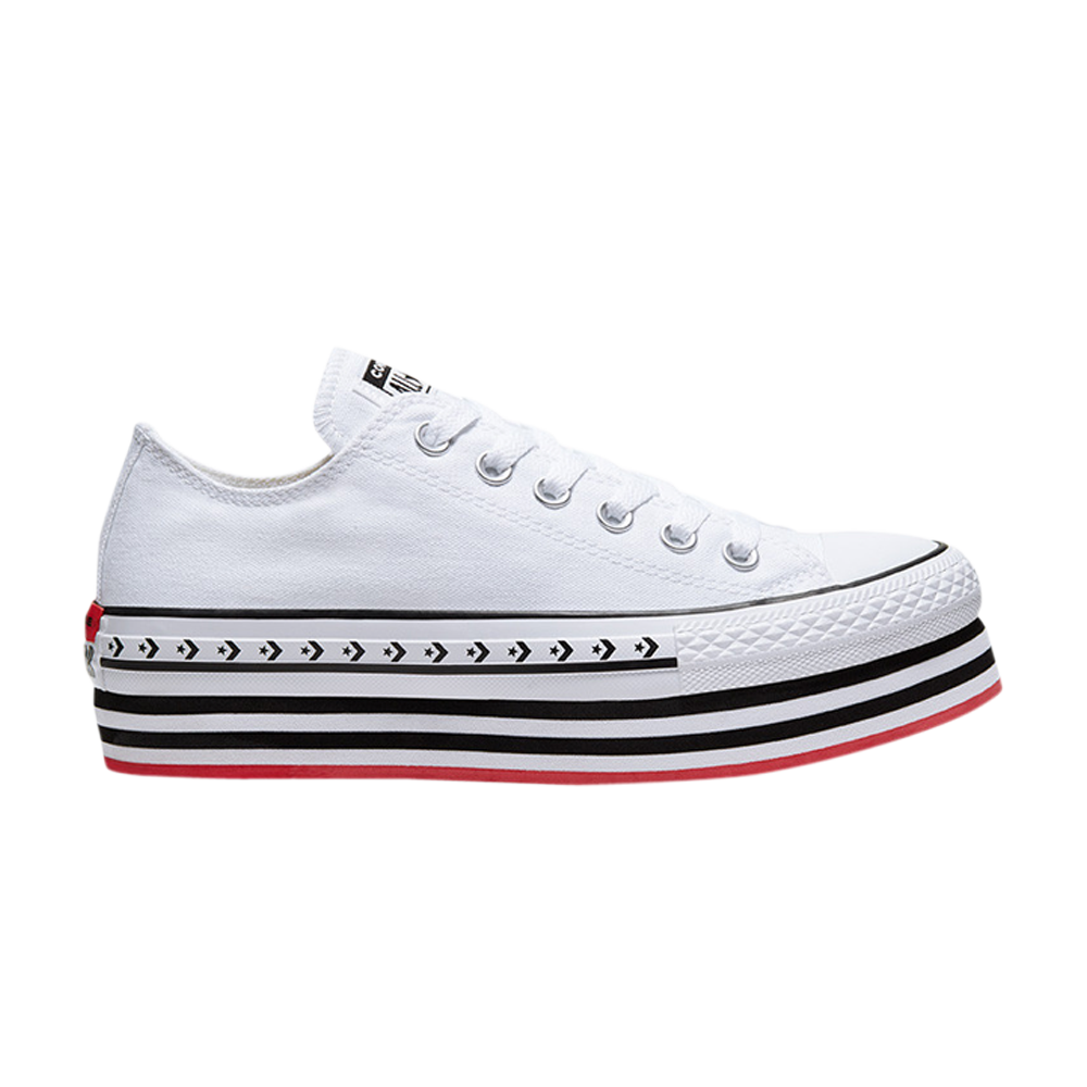 Pre-owned Converse Wmns Chuck Taylor All Star Platform Layer Low 'logo Play - White'