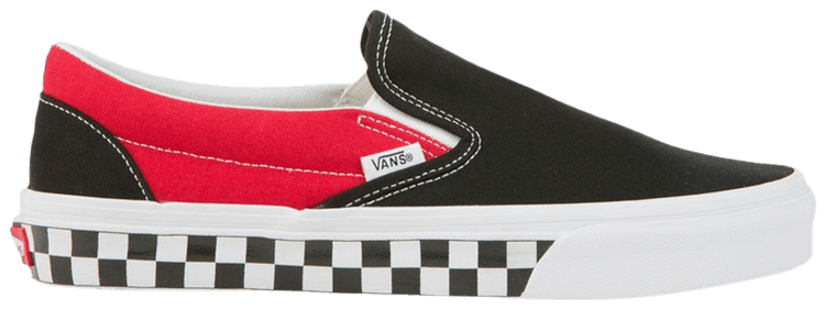 Vans Classic Slip On BMX Checkerboard   Black Racing Red