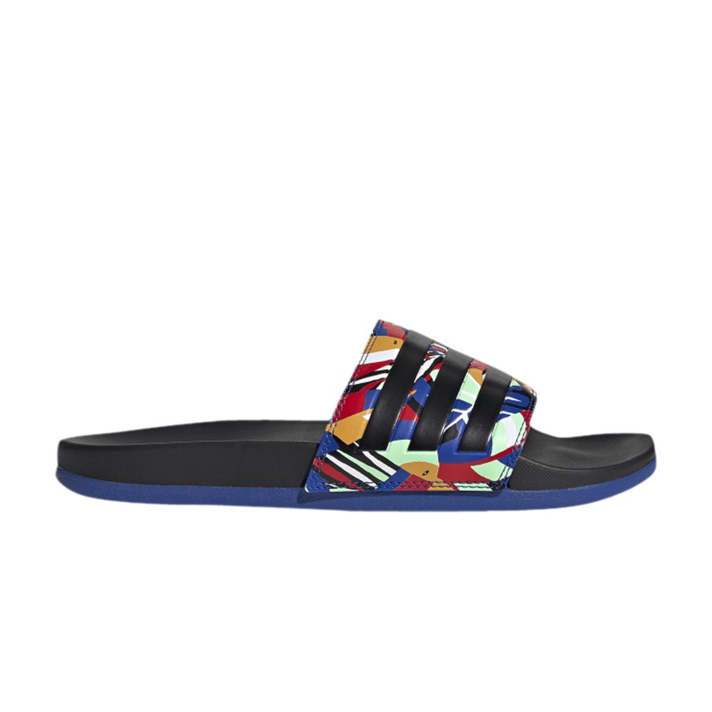 adidas Wmns Adilette Comfort 'Farm Rio Prints - Black Royal Blue' | Women's Size 6