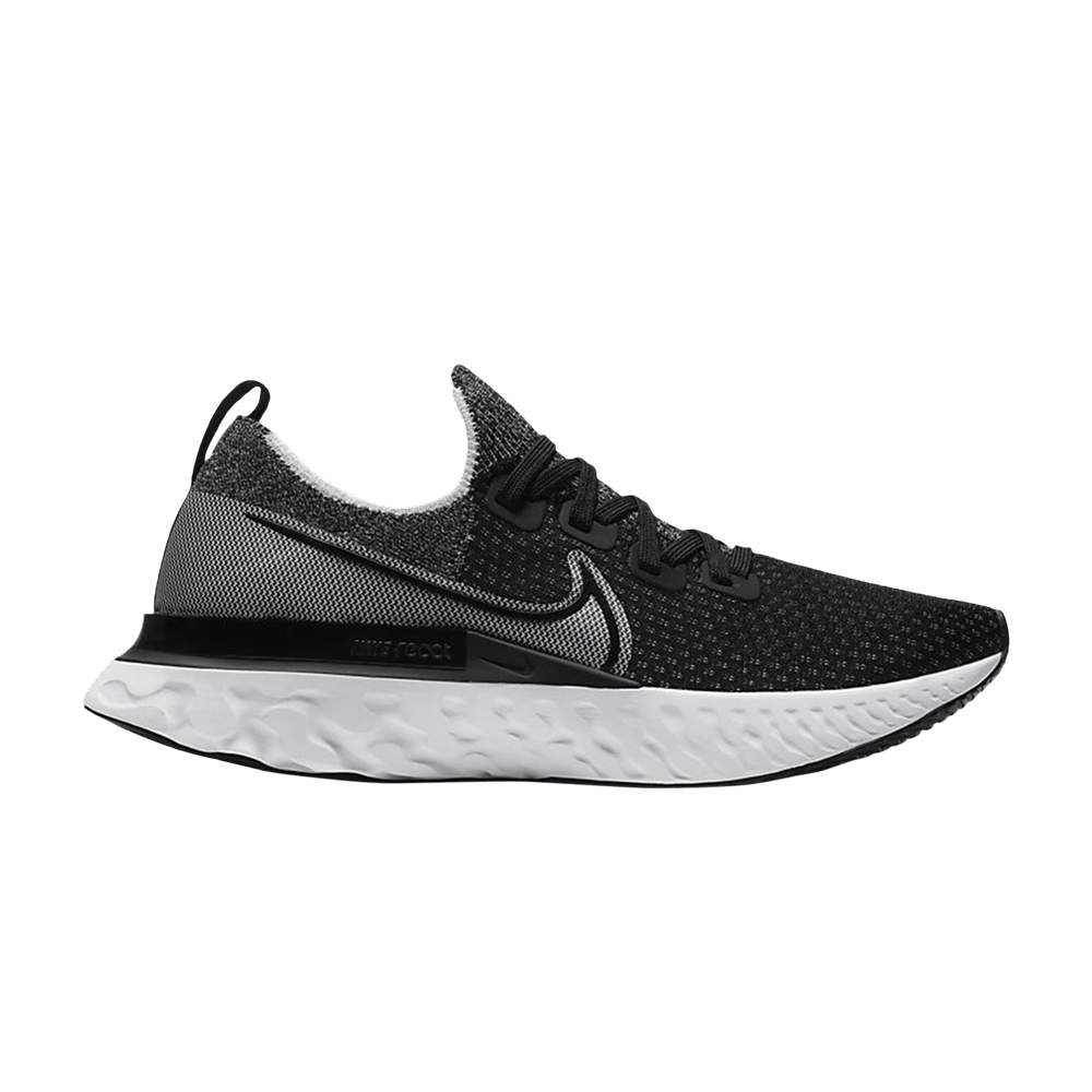 nike react infinity run flyknit black and white