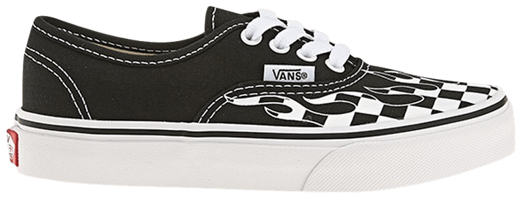 Vans Authentic Big Kids Checker Flame   Black