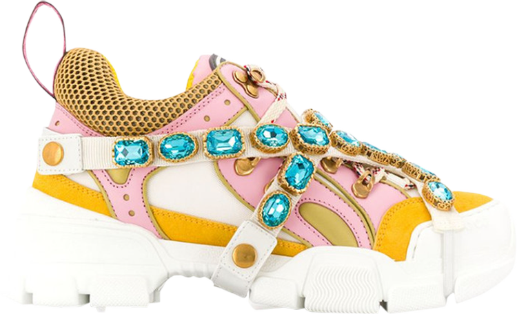 Gucci Wmns Flashtrek Crystals 'Pink Yellow'