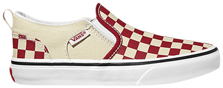 Vans Asher Kids Checkers   Red Natural