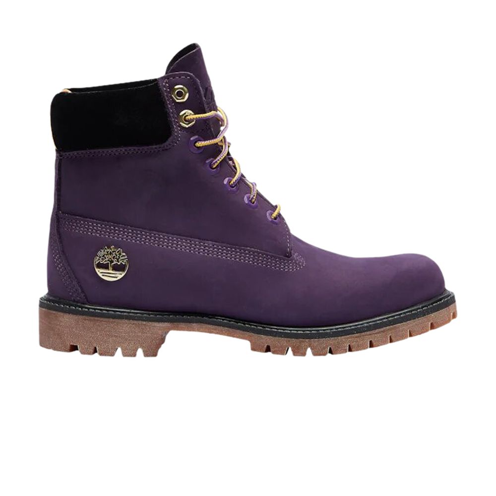 Pre-owned Timberland Nba X 6 Inch Premium Boot Junior 'lakers' | Purple | Kid's Size 2