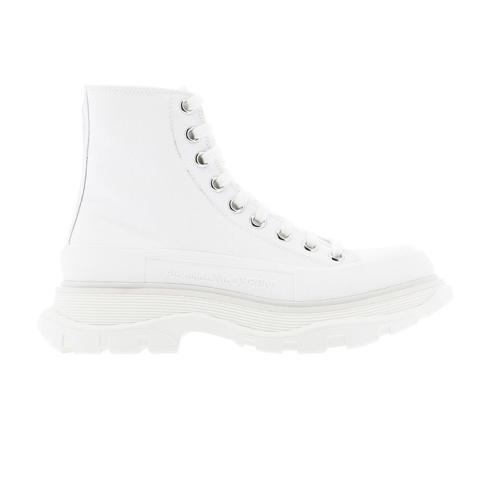 Pre-owned Alexander Mcqueen Wmns Tread Slick Boots 'white' | Women's Size 35.5