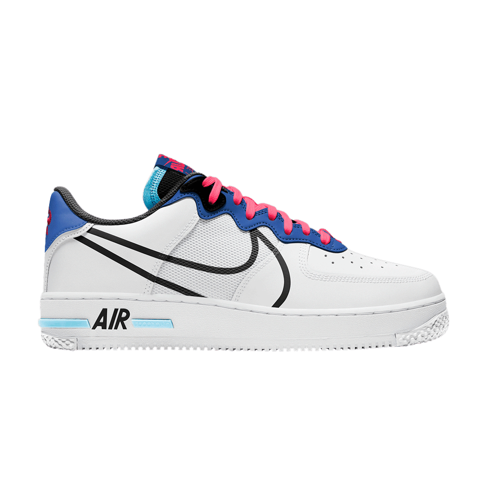 Nike Air Force 1 Low React White astronomy Blue Laser Crimson