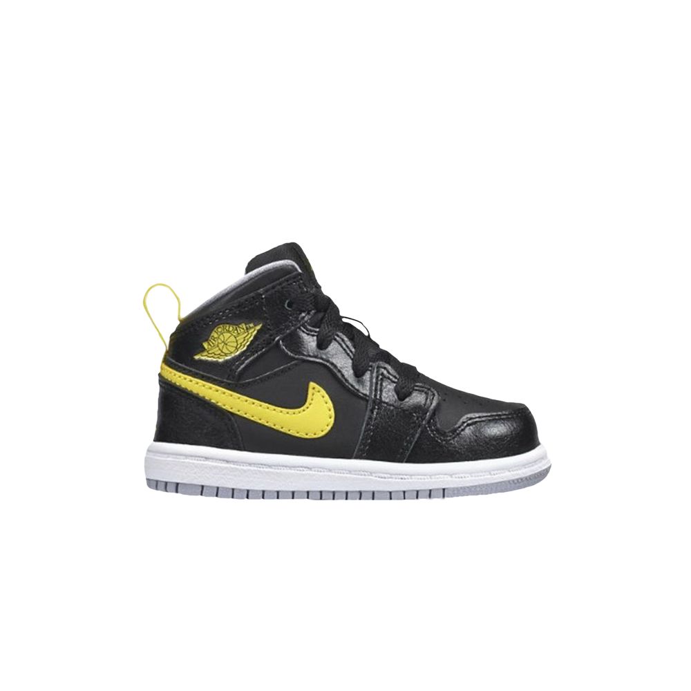 Pre-owned Air Jordan 1 Mid Bt 'vibrant Yellow' | Black | Infant Size 6