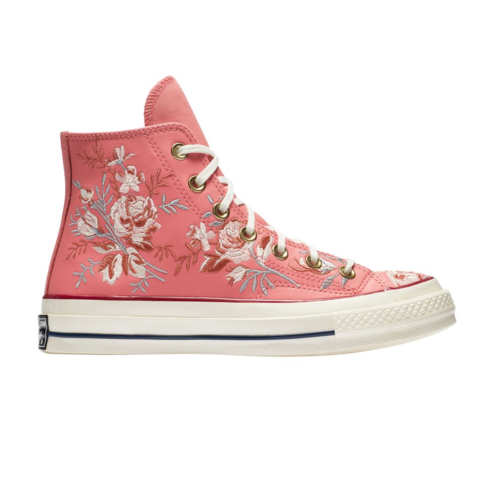 Pre-owned Converse Wmns Chuck 70 High 'floral Embroidery - Pink Coral'