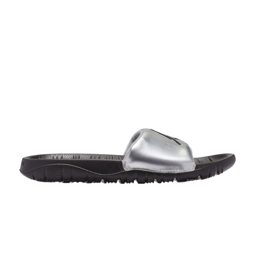 Pre-owned Air Jordan Jordan Break Slide Gs 'metallic Silver Black' | Kid's Size 4