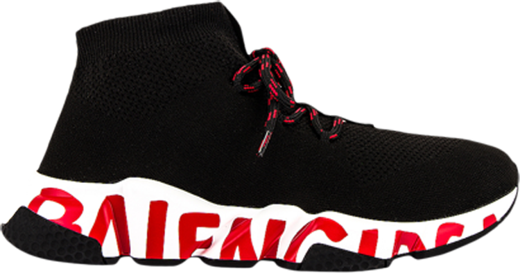 Balenciaga Speed Lt Graffiti Sneakers in Black Red Polyester ref.690001 -  Joli Closet