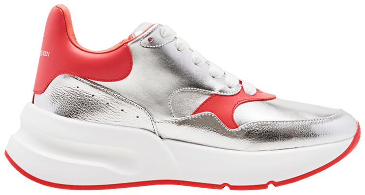 Alexander McQueen Wmns Oversized Runner Silver Coral
