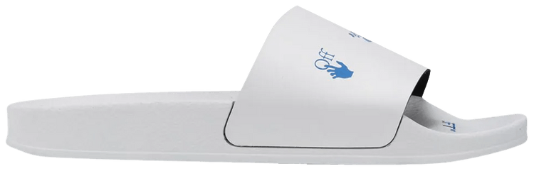 Off White Logo Sliders White Blue