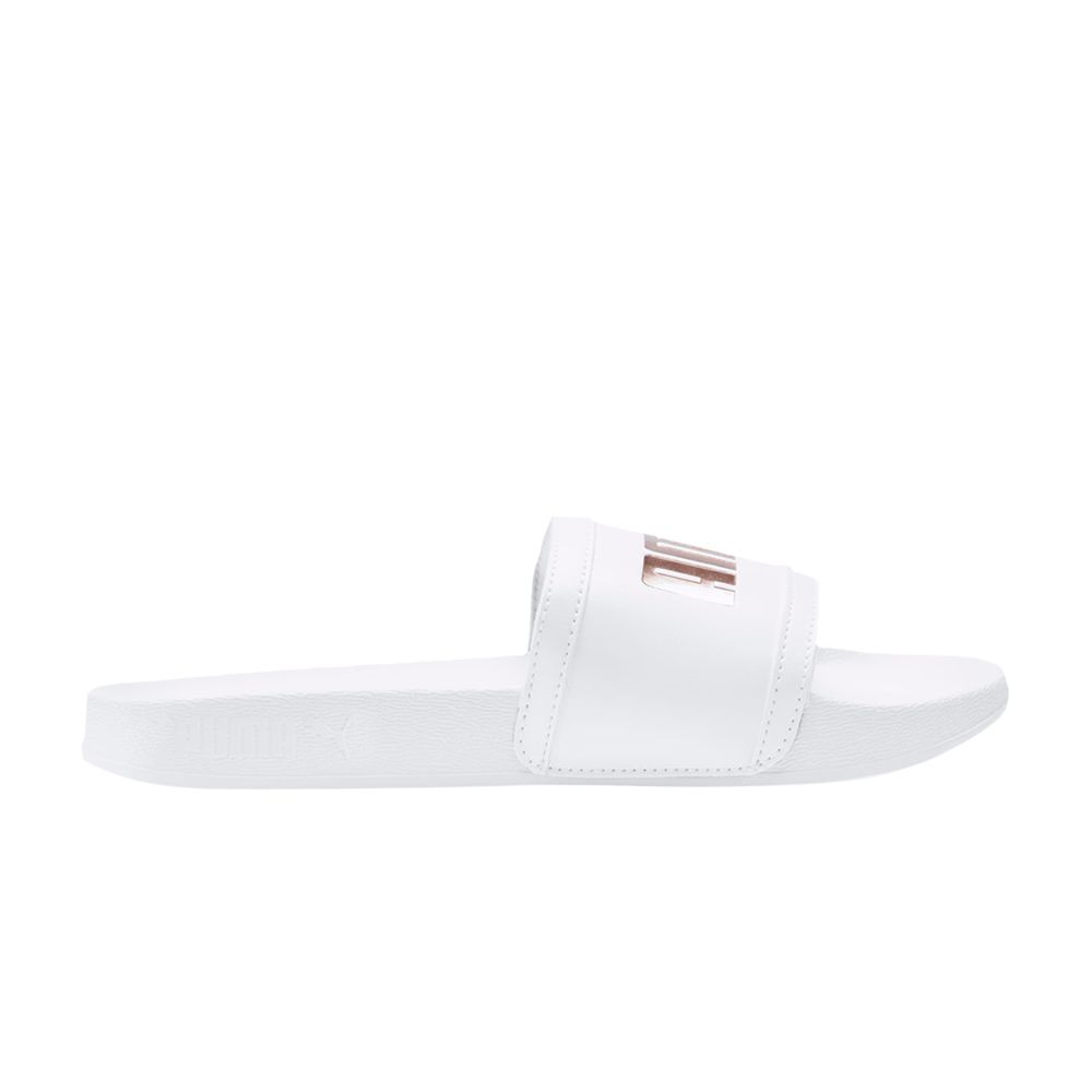 Pre-owned Puma Wmns Leadcat Ftr Slide 'metallic Logo' | White | Women's Size 5.5