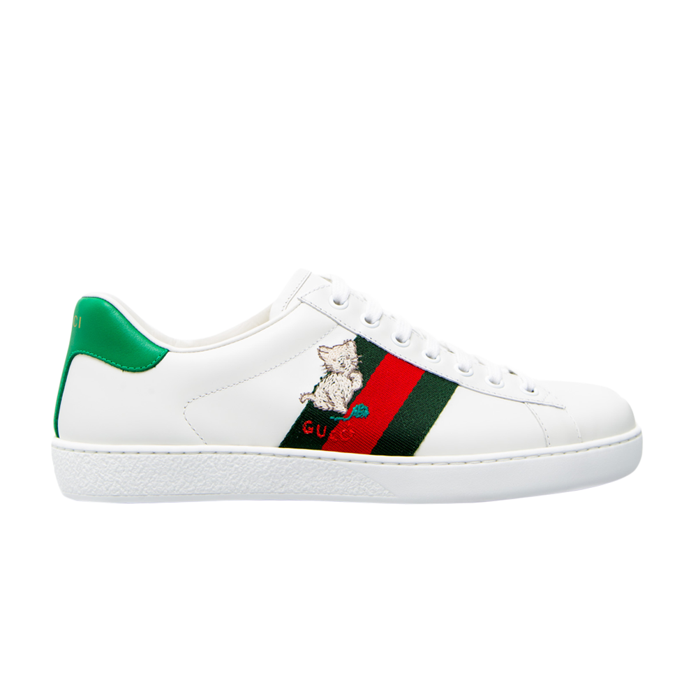 Pre-owned Gucci Ace 'kitten' In White