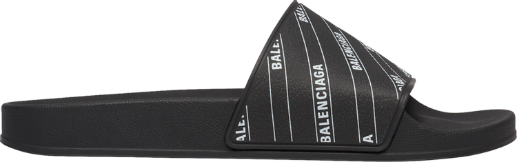 Balenciaga Rubber Slides 'Stripe Logo Piscine - Black'