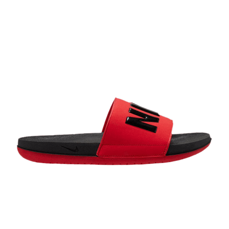 Nike flip flops red and black hotsell