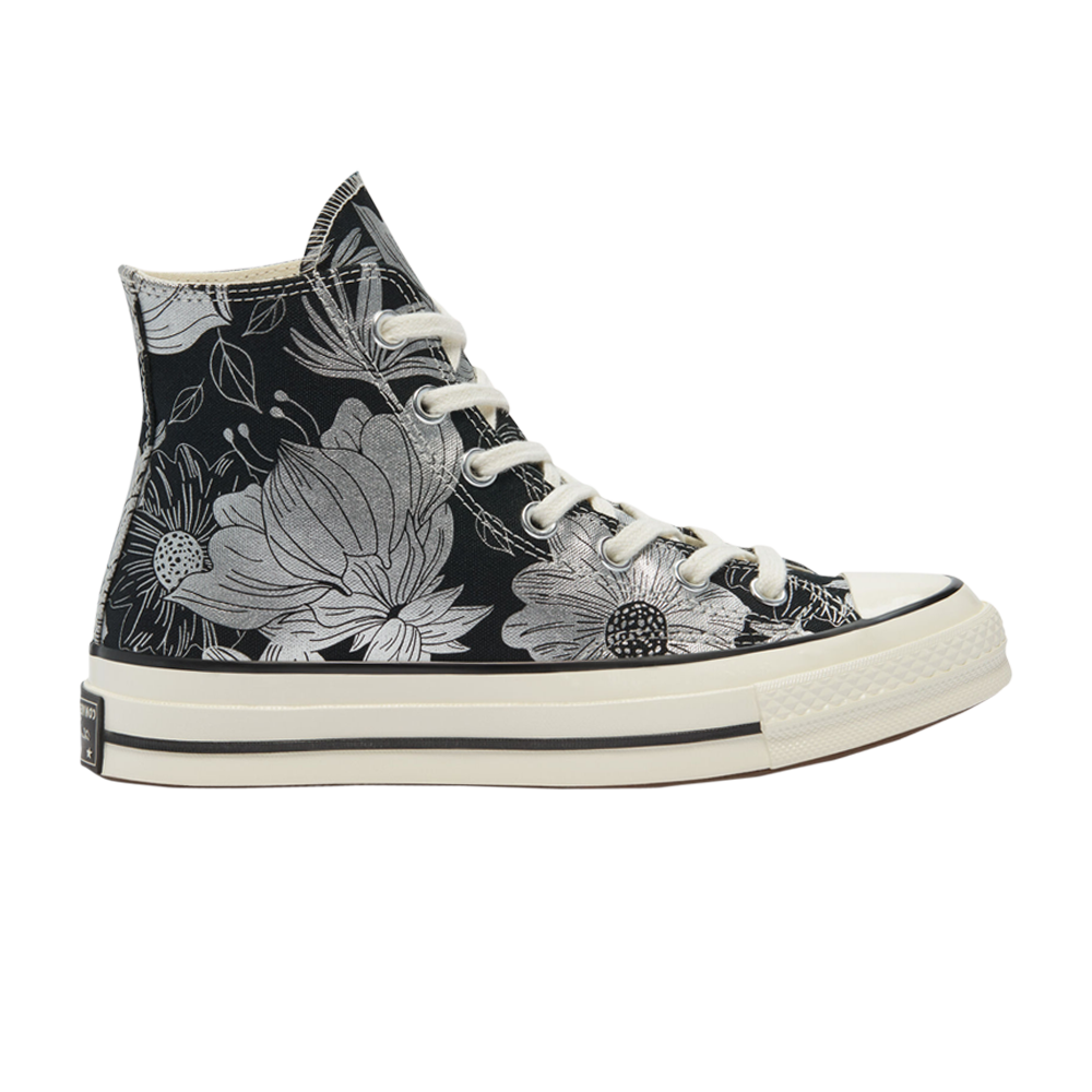 Pre-owned Converse Wmns Chuck 70 High 'vintage Floral - Black Silver'