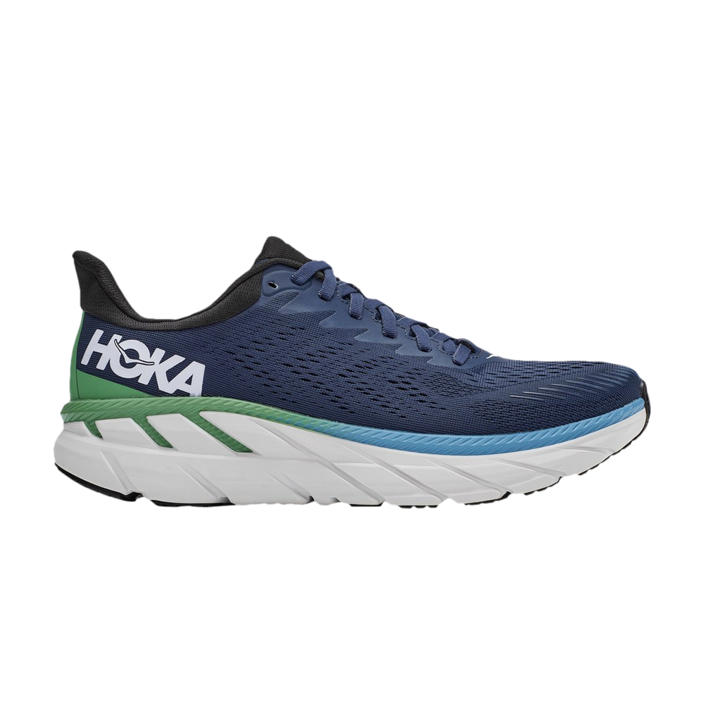 Pre-owned Hoka One One Clifton 7 2e Wide 'moonlit Ocean' In Blue