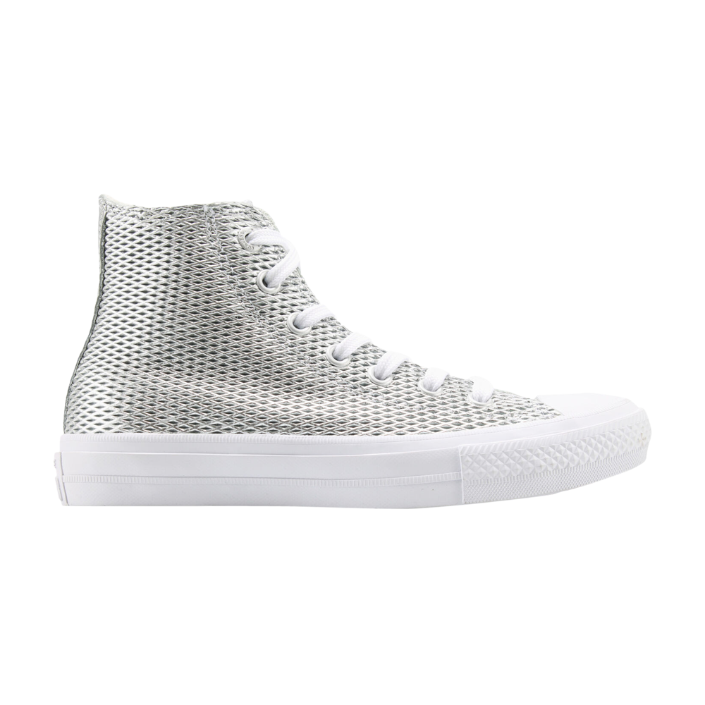 Pre-owned Converse Wmns Chuck Taylor All Star 2 High 'perforated Metallic Silver'