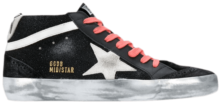 Golden Goose Wmns Mid Star Wave Sparkle   Black