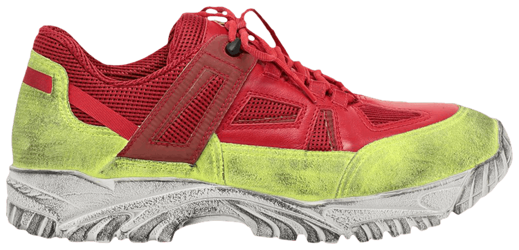 Maison Margiela Security Dirty Treatment Sneakers Red Yellow