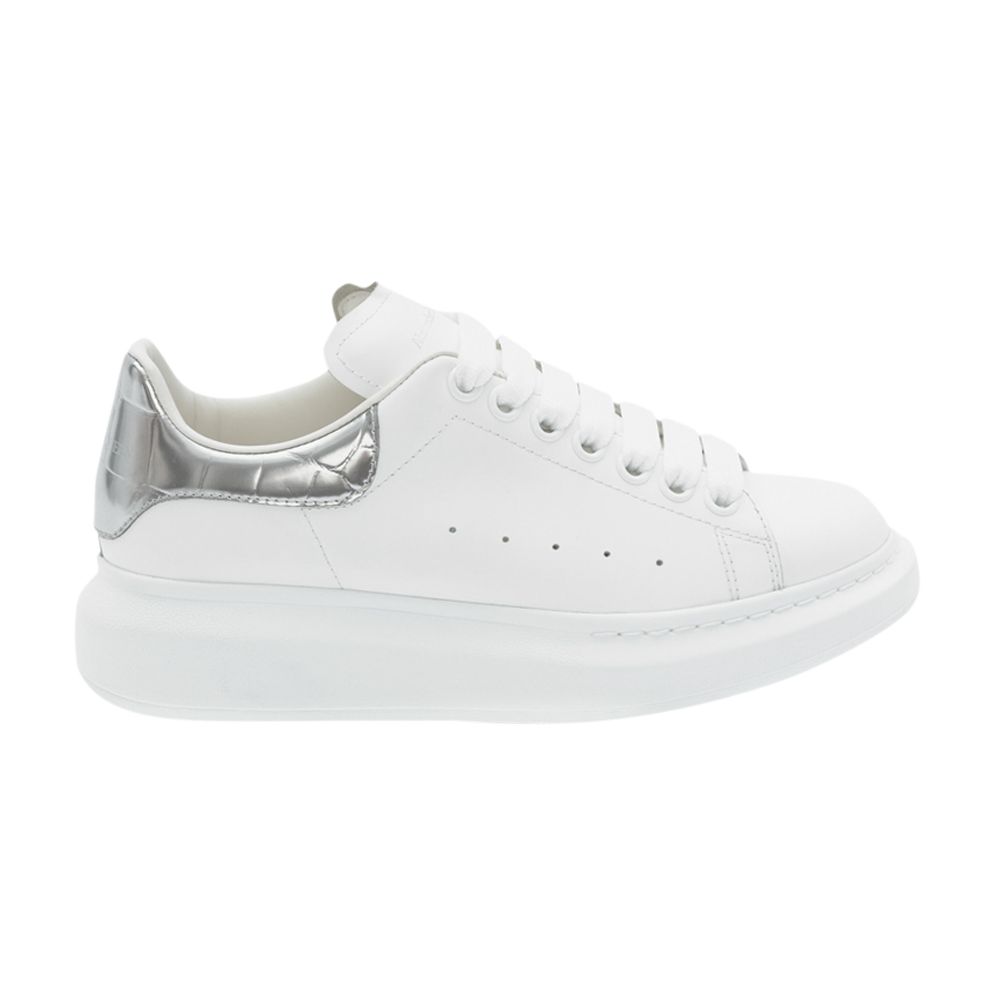 Pre-owned Alexander Mcqueen Wmns Oversized Sneaker 'silver Crocodile' | White | Women's Size