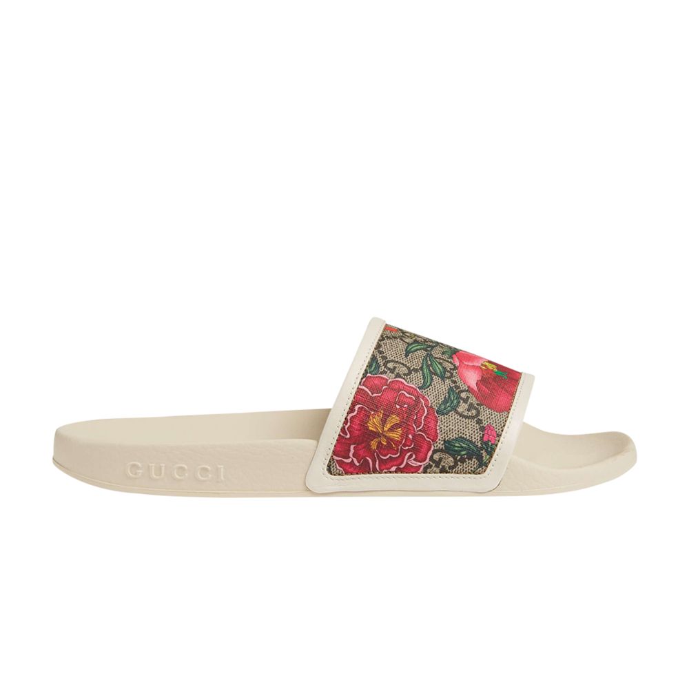 Pre-owned Gucci Wmns Gg Slide 'flora Print - Beige' | Cream | Women's Size 37