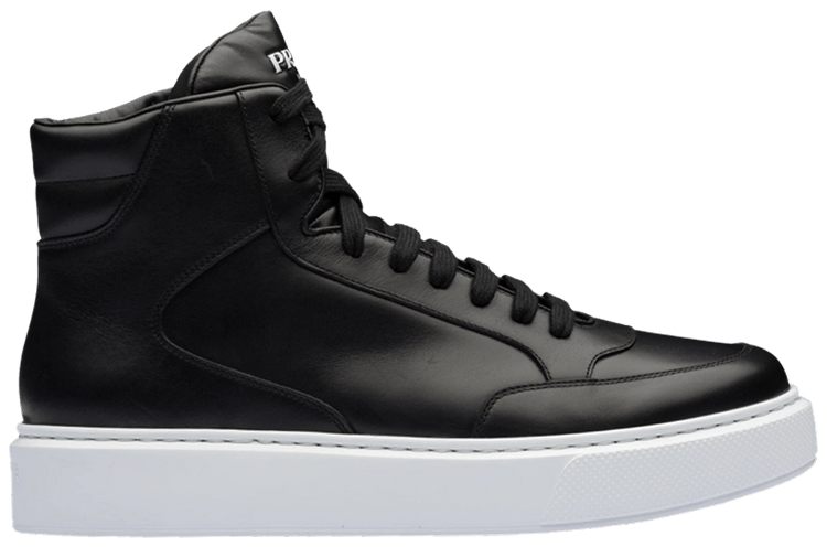 Prada Logo Macro Leather High Black