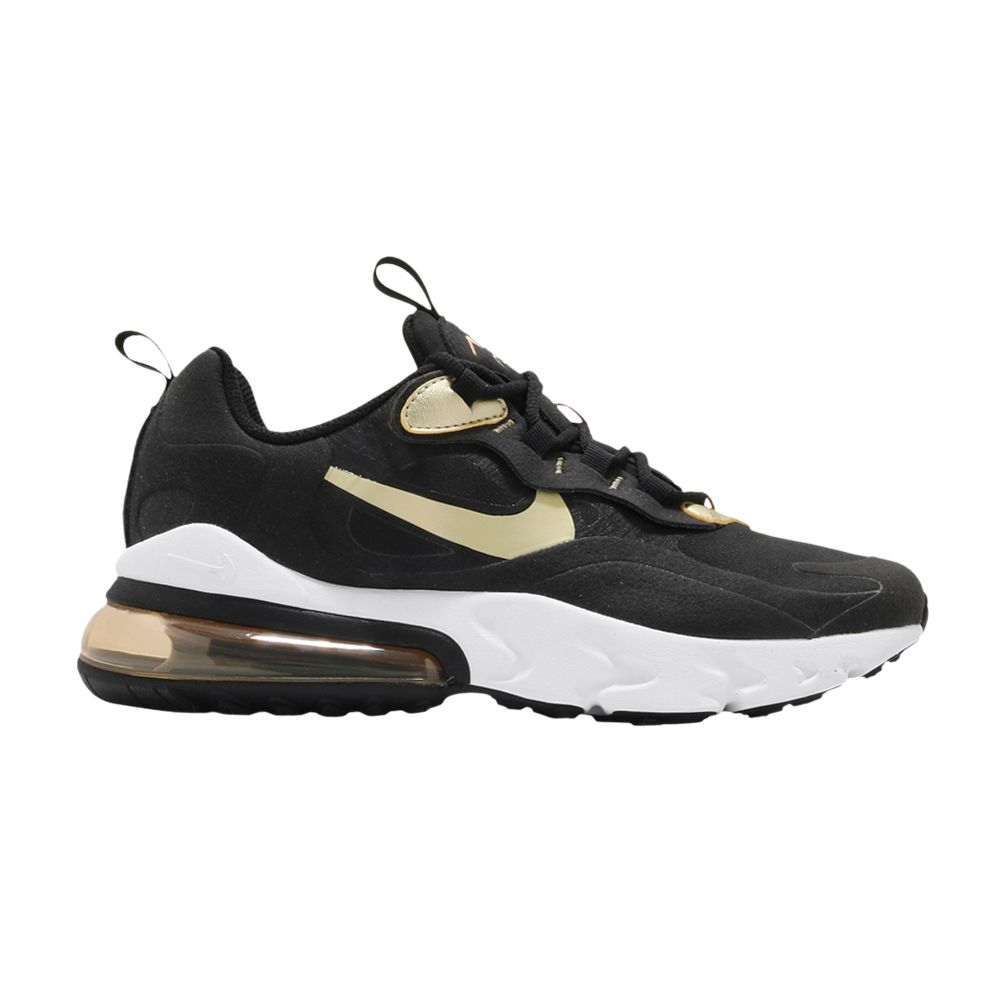 Pre-owned Nike Air Max 270 React Gs 'black Metallic Gold Star' | Kid's Size 3.5