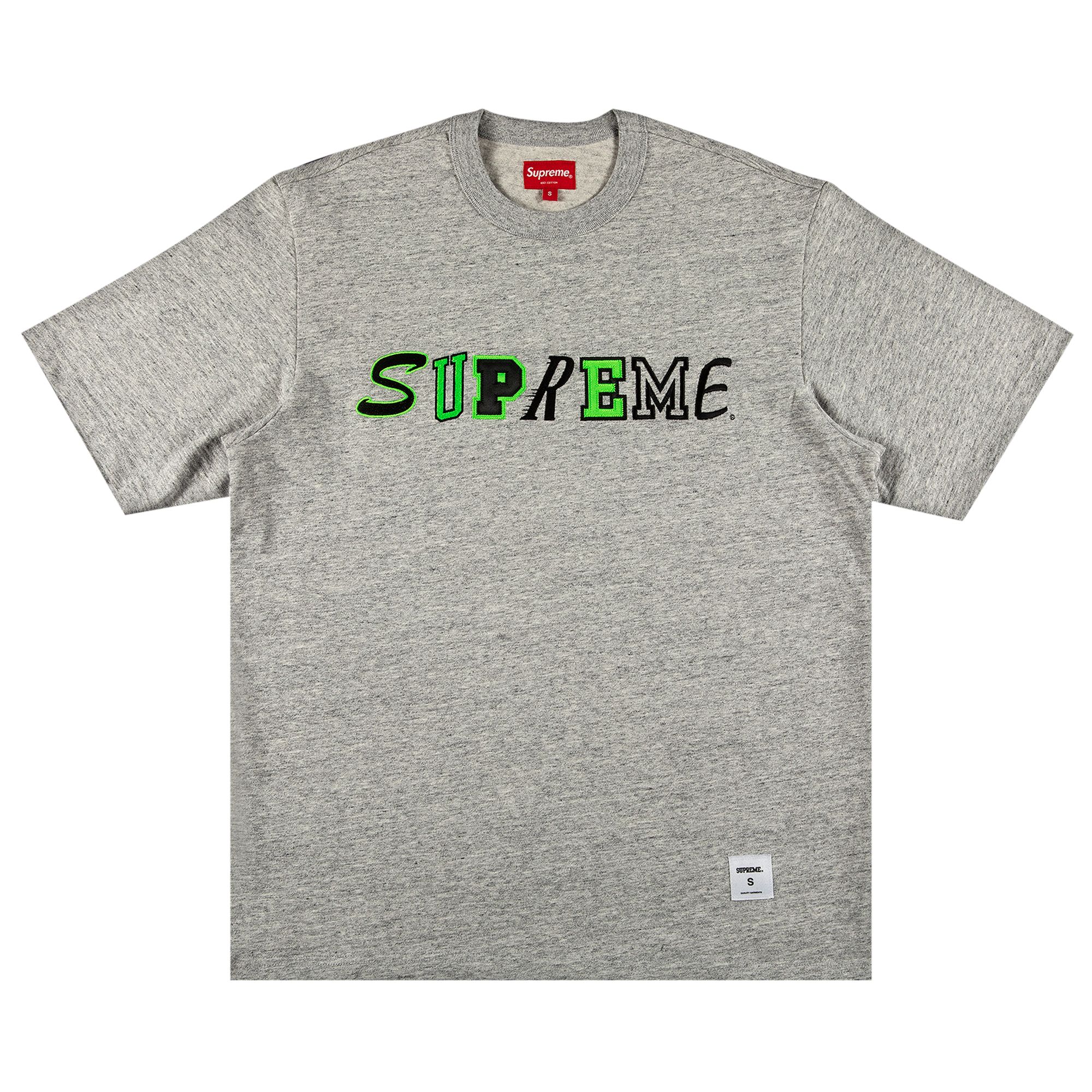 Supreme Collage Logo Short-Sleeve Top 'Heather Grey' | Men's Size S