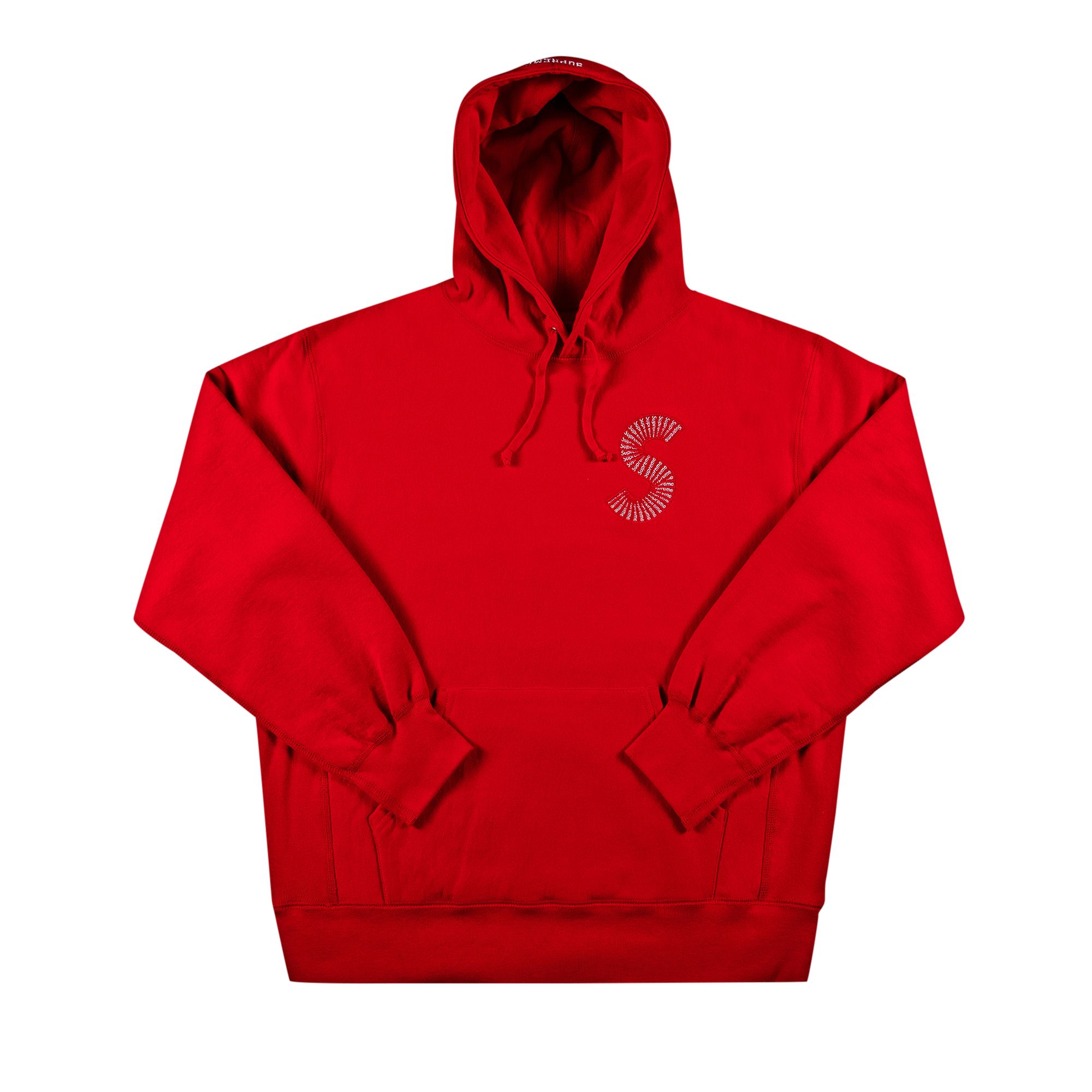 Supreme S Logo Hooded Sweatshirt 'Red' | Men's Size L