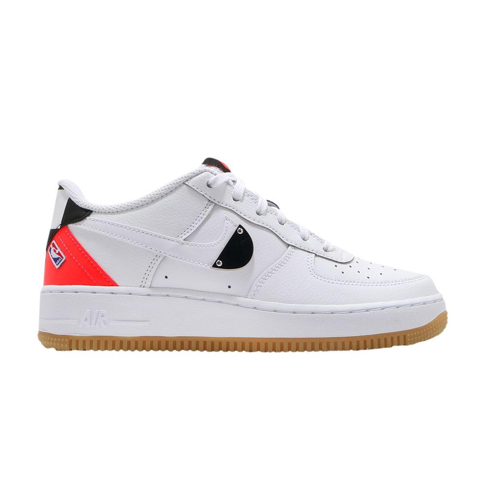 Pre-owned Nike Nba X Air Force 1 Lv8 1 Ho20 Gs 'white Bright Crimson' | Kid's Size 5