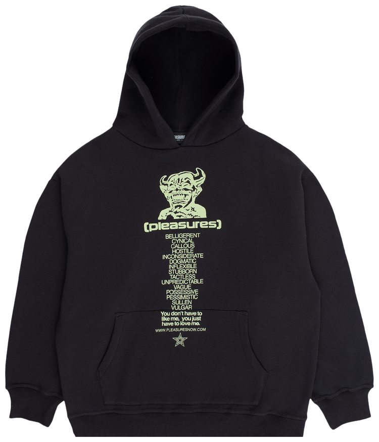 Buy Pleasures Vulgar Hoodie Black P20F025 BLAC GOAT