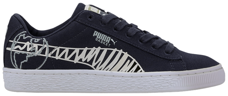Puma Basket Canvas Winter Jr Time 4 Change   Peacoat