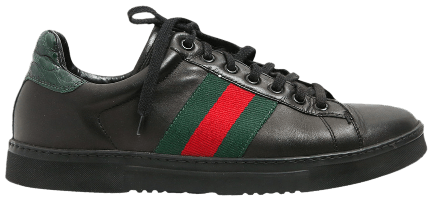 Buy Gucci Leather  Stripe 'Black Crocodile' 125375 A3NX0 3062 GOAT