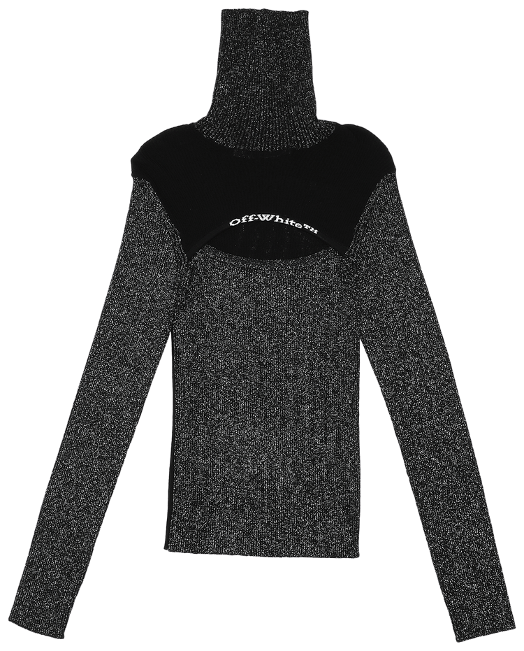Off White Cut Out Turtleneck Blue