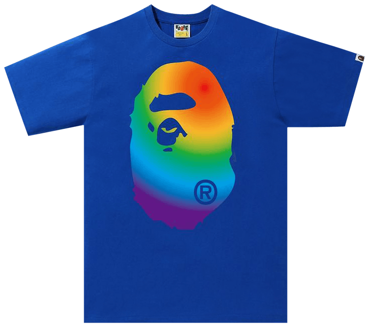 BAPE Rainbow Big Ape Head Tee Blue