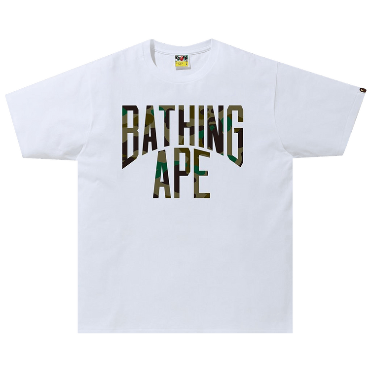 BAPE 1st Camo Nyc Logo Tee WhiteGreen