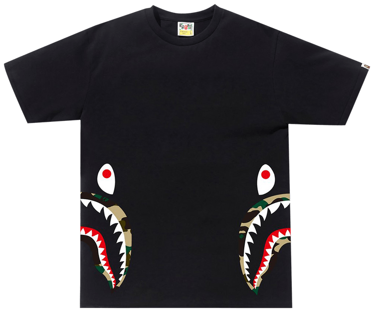 BAPE 1st Camo Side Shark Tee BlackYellow