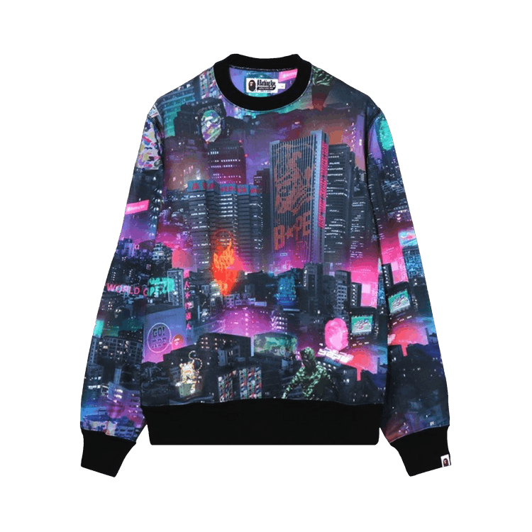高価値 - 'Black' Crewneck Tokyo Neon BAPE Buy 1G30 GOAT | BLACK 015 113 トップス