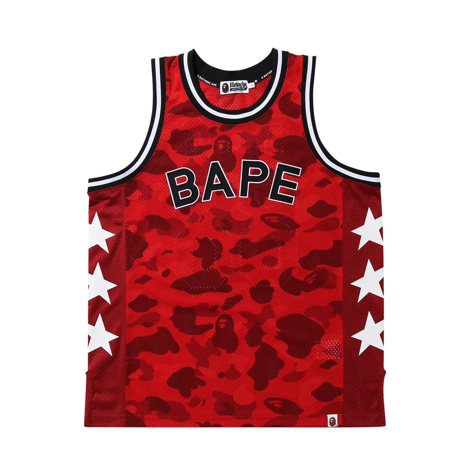 Pre-owned Bape Color Camo Basketball Tank Top 'red'