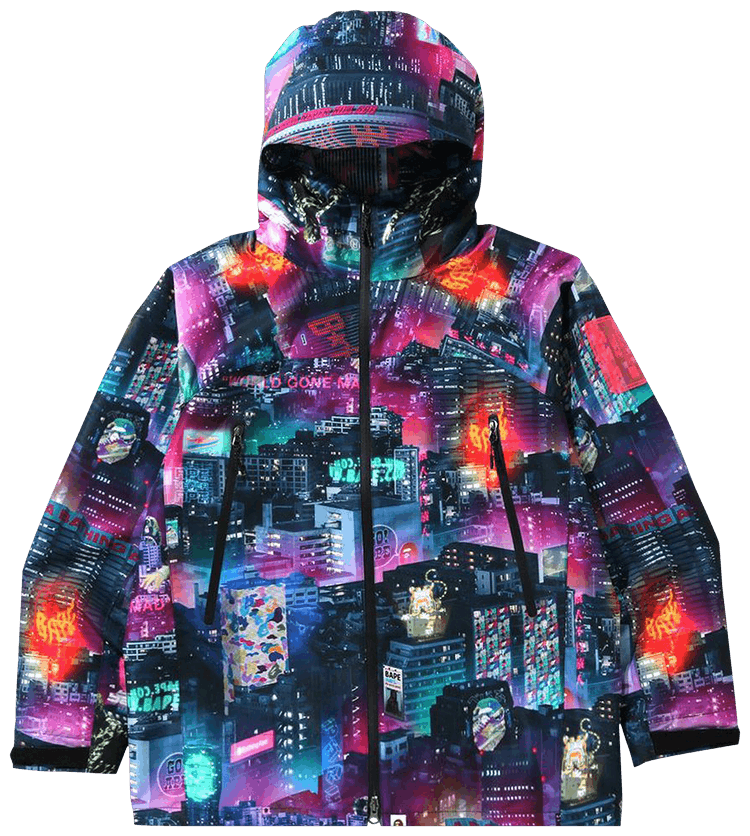 Buy BAPE Neon Tokyo Hoodie Jacket Black 1G30 140 012 BLACK GOAT