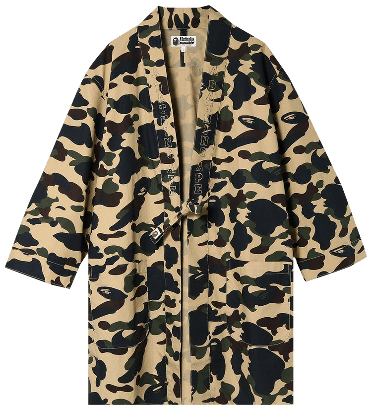 Size m BAPE 1st Camo Kimono Shirt Yellow