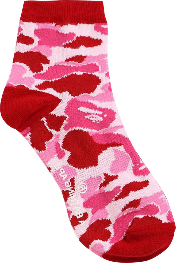 BAPE ABC Camo Ankle Socks 'Pink'
