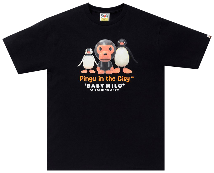 BAPE x Baby Milo x Pingu Tee A Black