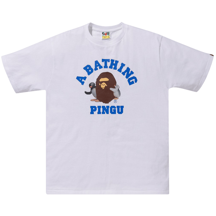 Buy BAPE x Pingu College Tee White 1G23 110 929 WHITE GOAT