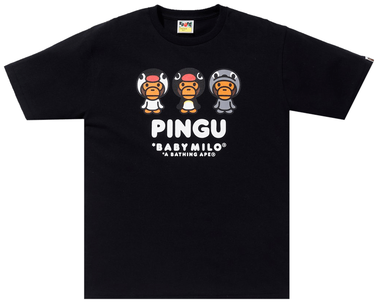 Buy BAPE x Baby Milo x Pingu #B Tee 'Black' - 2G23 110 931 BLACK | GOAT